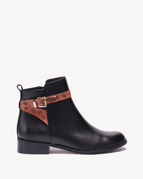 Czarne botki skóra lico