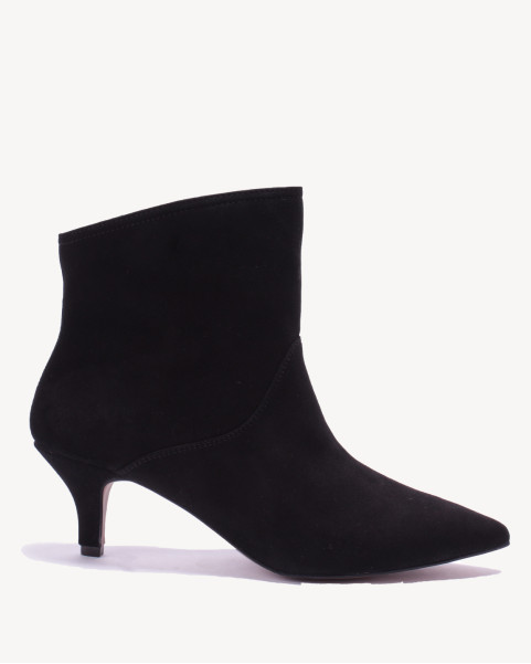 Czarne botki skóra welur...