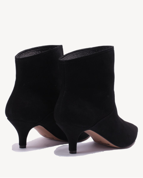 Czarne botki skóra welur...