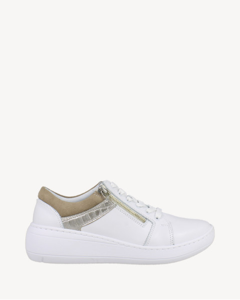 Białe sneakersy skórzane z...