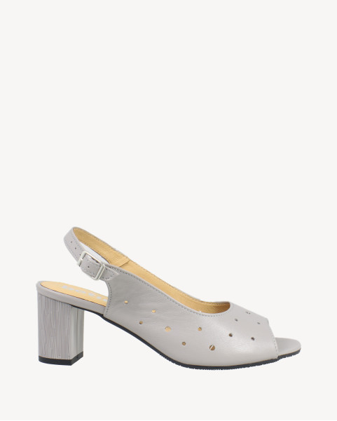 Popielate sandałki na 6 cm...